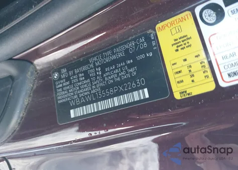 2008 BMW 328I z USA, uszkodzony, nr VIN WBAWL13558PX22630